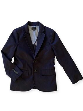 Crewcuts by J.Crew Boys Thompson Blazer Navy Blue Cotton Size 8 Preppy